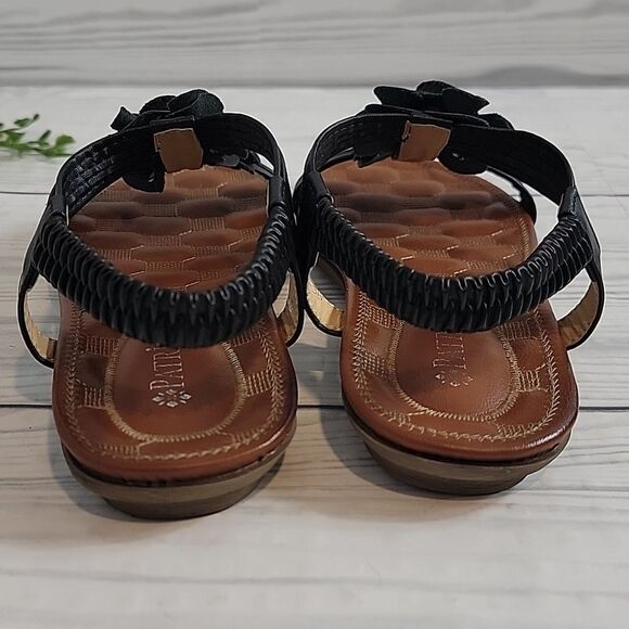 Patrizia By Spring Step Nectarine Black Floral Sandals Womens Size 8 - Picture 5 of 11